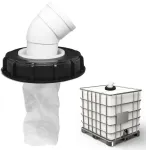 Ibc dangtelio filtras, nailoninis dangtelis su filtru, plaunamas, 163 mm, ibc filtro dangtelis su lanku, dn 75, 45&deg; bako dangtelis, vandens filtras lietaus vandens talpyklai, statinės ibc konteineris
