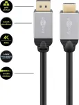 Goobay 71612 Displayport/hdmi jungties kabelis su Displayport ki&scaron;tuku į Hdmi ki&scaron;tuką, 1,5 m ilgio, juodas