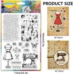Chgcraft vintažiniai siuvimo teksto skaidrūs antspaudai manekeno siuvimo ma&scaron;ina skaidrus silikoninis antspaudas retro fono skaidrus antspaudas kortelių gamybai dekoravimui scrapbooking'ui