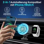 2-in-1 įkroviklis, automobilinis laikiklis, belaidis mobiliojo telefono laikiklis, automobilinis magnetas, 15w greitas belaidis automobilinis įkroviklis mobiliojo telefono laikiklis, automobilinė įkrovimo stotelė, greitas įkroviklis, skirtas iphone 1 ...