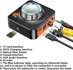 Baceyong bluetooth 5.1 imtuvas, 3d stereo tf kortelės rca 3.5mm / 0.14" aux female belaidis adapteris garsiakalbiui stiprintuvui skaitmeninis audio automobilio rinkinys