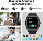 Bribejat i&scaron;manusis laikrodis vyrams su telefono funkcija, 1,76 colio Hd fitneso sekiklis su Ai ratuku, 123+ sporto režimai su žingsniamačiu, miego stebėjimo funkcija, Ip68 vandeniui atsparus sportinis laikrodis, skirtas Ios ir Android, juodas