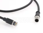 Szrmcc m12 4-pin į rj45 male industrial ethernet shielded cat5e didelio lankstumo pramoninis tinklo kabelis (3 m/9.8 ft)
