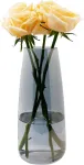 Stiklinė vaza gėlėms, ins moderni skaidraus stiklo vaza, 22 cm auk&scaron;čio stiklinė vaza stalo dekoravimui, dekoratyvinės vazos pampų žolei, tulpėms, orchidėjoms, rožėms, džiovintoms gėlėms (dūmų pilka)