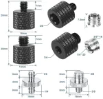 Objektyvas Tripod adapteris nuo 1/4 iki 3/8 colio sriegio trikojo kameros varžtų adapterio rinkinys adapteris trikojis dvigubas varžtas kameros mikrofono trikojo lempos trikojams