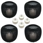 4x Žvakidžių rinkinys apvalus plastikinis žibintas + Led pa&scaron;ildymo žvakė
