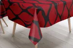 Le Jardin du Lin virtuvinis dekoratyvinis staltiesė, raudona juoda, 140 x 140 cm - sukurta ir pagaminta Turkijoje
