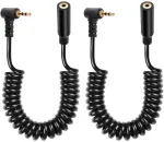 Cerrxian 2 vnt. 2,5 mm audio kabelis, 2,5 mm Trs 3 kontaktų jungtis i&scaron; tėčio į tėtį stereo audio aux spiralinis kabelis vaizdo kamerai, fotoaparatui, fotoaparato nuotolinio valdymo pultui, ausinėms, Ir blasteriui ir Ir siųstuvui - 1 m (ml į F)
