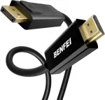 Displayport į Hdmi 1.8m kabelis, Benfei Dp Ekranas Port į Hdmi Hdtv 1080p adapteris, jungtis i&scaron; tėvi&scaron;kos į tėvi&scaron;ką, paauksuotas laidas, skirtas Lenovo, Dell, Hp, Asus ir kitiems prekių ženklams