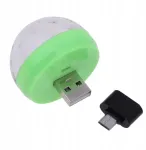 Usb Mini Dj &scaron;viesos kamuolys, Rgb, valdomas balsu