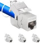 4 vnt. Cat 7 Keystone lizdo modulis, optimalus Cat7 Cat6 Cat6a instaliacijos kabelio jungties pataisos kabeliui tinklo kabeliui Stp ekranavimas Rj45 lizdas 1000 Mhz 10 Gbit/s tinklo kabelio pataisos skydui duomenims