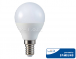 4.5W LED lemputė V-TAC, P45, E14, termoplastikas, A++, 3000K (&scaron;iltai balta), SAMSUNG LED chip