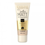 &bdquo;Eveline Cosmetics&ldquo; &bdquo;Eveline Satin Matt&ldquo; matinį efektą suteikiantis ir dengiantis makiažo pagrindas 4in1, 103 Natural, 30 ml
