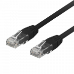 DELTACO U/UTP Cat6 patch kabelis, 0.3m, 250MHz, LSZH, juodas / TP-603S