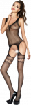 Passion Woman Passion BS038 Bodystocking Juodas One Size - Elegant Mesh Design