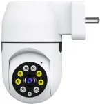 WiFi SMART kamera, balta, su naktinio matymo funkcija, 360 laipsnių apžvalgos kampas