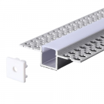 V-tac LED užglaistomas profilis su dangteliu ir užbaigimais, sidabro sp., 2m