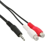 Intos InLine 2 x RCA lizdas - 3,5 mm laidas, 20 cm