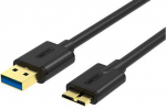 USB kabelis Unitek USB-A - mikroUSB 1 m Juodas (Y- C461GB)