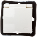 Ospel GPH-1YZ/m/27/w IMPRESJA Apsauginis nuo vandens purslų lizdas su/be IP44 dangtelio, ekru spalvos GPH-1YZ/m/27/w