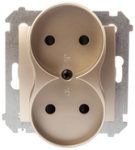 Kontakt Simon DG2MZ.01/44 Simon 54 Lizdas podw&oacute;jne b/u 16A IP20 auksinė mat DG2MZ.01/44