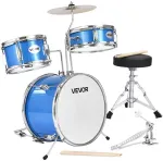 Vaikų būgnų rinkinys, 3 dalių, pradedantiesiems, mėlynas, muzikos instrumentas, mu&scaron;amųjų komplektas