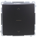 Kontakt Simon BMZW1K.01/49 Simon Basic Trijų padėčių roletų jungiklis 1-0-2 (modulis), greitosios jungtys, juodos spalvos BMZW1K.01/49