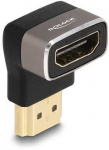 DELOCK HDMI Adapteris Stecker zu Buchse 90 oben gewinkelt 8K 60 Hz grau Metall