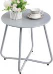 HollyHOME apvalus metalinis lauko staliukas, pilkas, 45 &times; 40 cm, didžiausia apkrova 23 kg