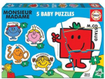 Educa 5 dėlionės (puzzle) 3+3+4+4+5 MONSIEUR MADAME 2-4metų