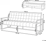 Beliani I&scaron;skleidžiama 3 vietų sofa MARSTAL, veliūras, smaragdinė