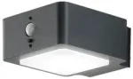 Sieninis &scaron;viestuvas 3W LED sieninis fasado &scaron;viestuvas su saulės baterija ir judesio davikliu TED, antracito sp., 4000K, IP54