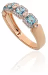Diamond Sky Jewelry Auksinis žiedas su deimantais ir topazais &bdquo;Žydra Karūna&ldquo;
