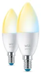 WiZ Candle 40 W C37 E14 x2, i&scaron;manioji lemputė, Wi-Fi/Bluetooth, balta, Wi-Fi 4 (802.11n), 802.11b, 802.11g, LED, E14