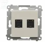 Kontakt-Simon Simon 54 dvigubas kompiuterio lizdas RJ45 kategorija 6, su apsauga nuo dulkių (modulis) ka&scaron;myro spalvos (D62.01/42)