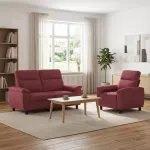 Sofa Sofos komplektas 2 vnt. Vyno raudona Audinys