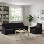Sofa Sofos komplektas 2 vnt. Juoda Aksomas