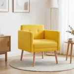 Fotelis Akcentinis krėslas &Scaron;viesi geltona Velvetinis audinys