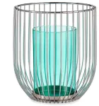 Žvakidė Gift Decor 124016B Mėlyna Sidabras Metalinis stiklas 15 x 17 x 15 cm Narvas