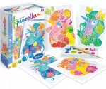 Aquarellum Unicorns 2 paveikslėliai, skirti tapyti, ir 6+ SentoSphere dažai