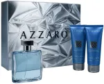 Azzaro Chrome rinkinys tualetinis vanduo pur&scaron;kiklis 100 ml + du&scaron;o gelis 2x75 ml