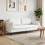 3-Vietis Sofa Balta 222 x 81 x 89 cm Audinys