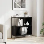 Vidaxl Lentyna, juoda, 72x28x77,5 cm, medienos drožlių plok&scaron;tė