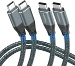 Twozoh 4k Usb C kabelis 100w 1m, 2 vnt. (viskas viename), Usb 3.2 Gen 2 x 2 20gbps Usb C 3.1 Type C Pd greito įkrovimo duomenų perdavimo Type C 4k @ 60hz vaizdo monitoriaus kabelis