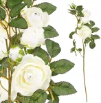 Dirbtinė rožė kaip tikra, vienetinė, premium, balta, amžina kompozicijai, 50 cm