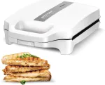 Mpm - mop-35 - sumu&scaron;tinių keptuvas - skrudintuvas - 8 trikampiams sumu&scaron;tiniams/panini - nelimpančios plok&scaron;tės - automatinis temperatūros valdymas - elektrinis - 1600 w - baltas ir sidabrinis