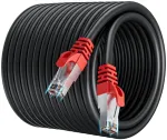 Cat 7 Ethernet tinklo kabelis 50 m, Sftp, 10 Gbps, juodas