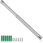 Hjiama Teleskopinis strypas, 31&ndash;51 cm nerūdijančio plieno drabužių kabykla spintai, sidabrinė teleskopinė drabužių kabykla, spintoms, sieninėms lentynoms, rank&scaron;luosčių kabykla