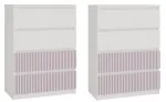 Top E Shop 2x Topeshop Komoda Malwa su 4 stalčiais 70x97x40cm Arteso Rožinė spalvos rožinė