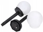 Saulės sodo lempa, baltas rutulys, 10 cm led